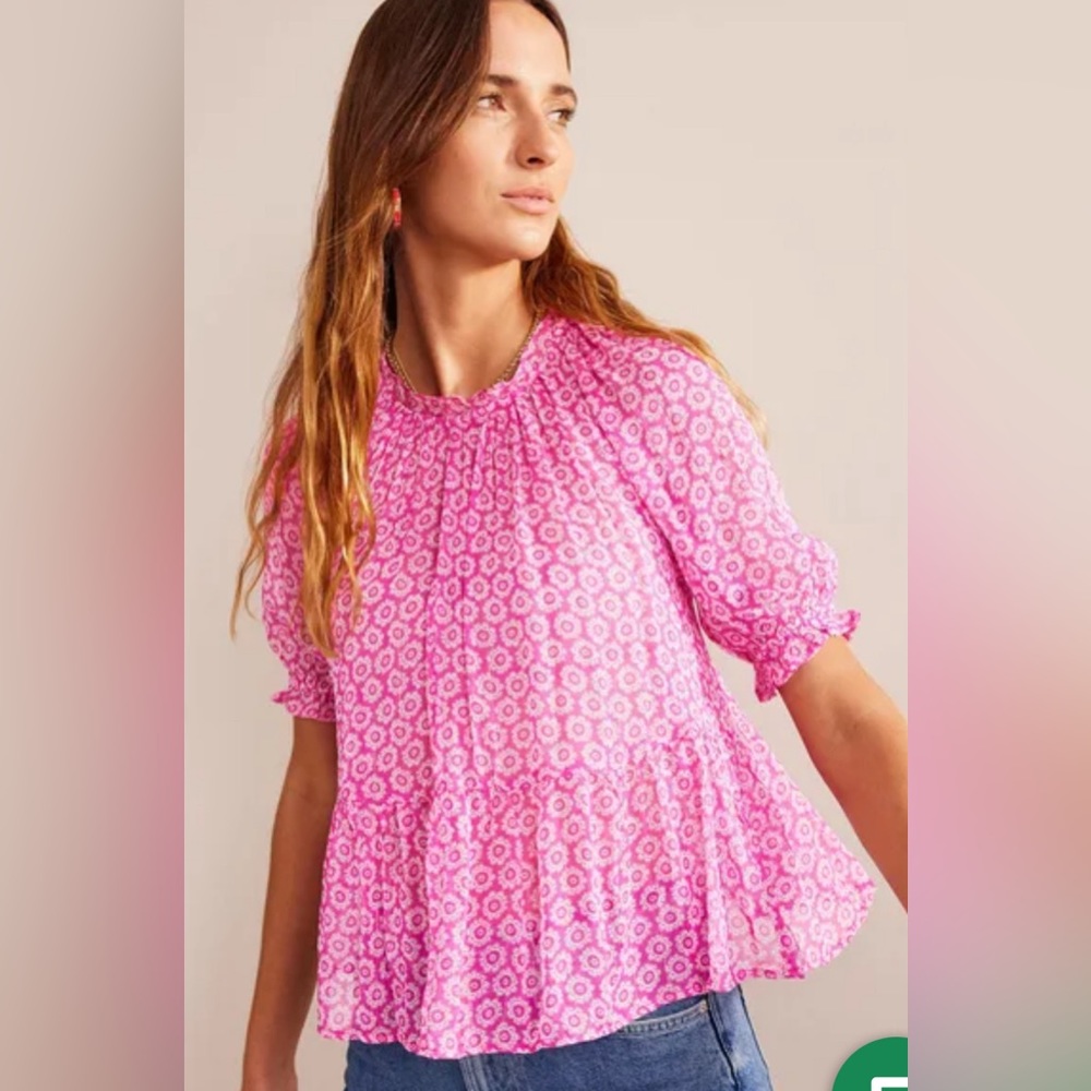 NWT Boden Gathered Sparkle Georgette Top